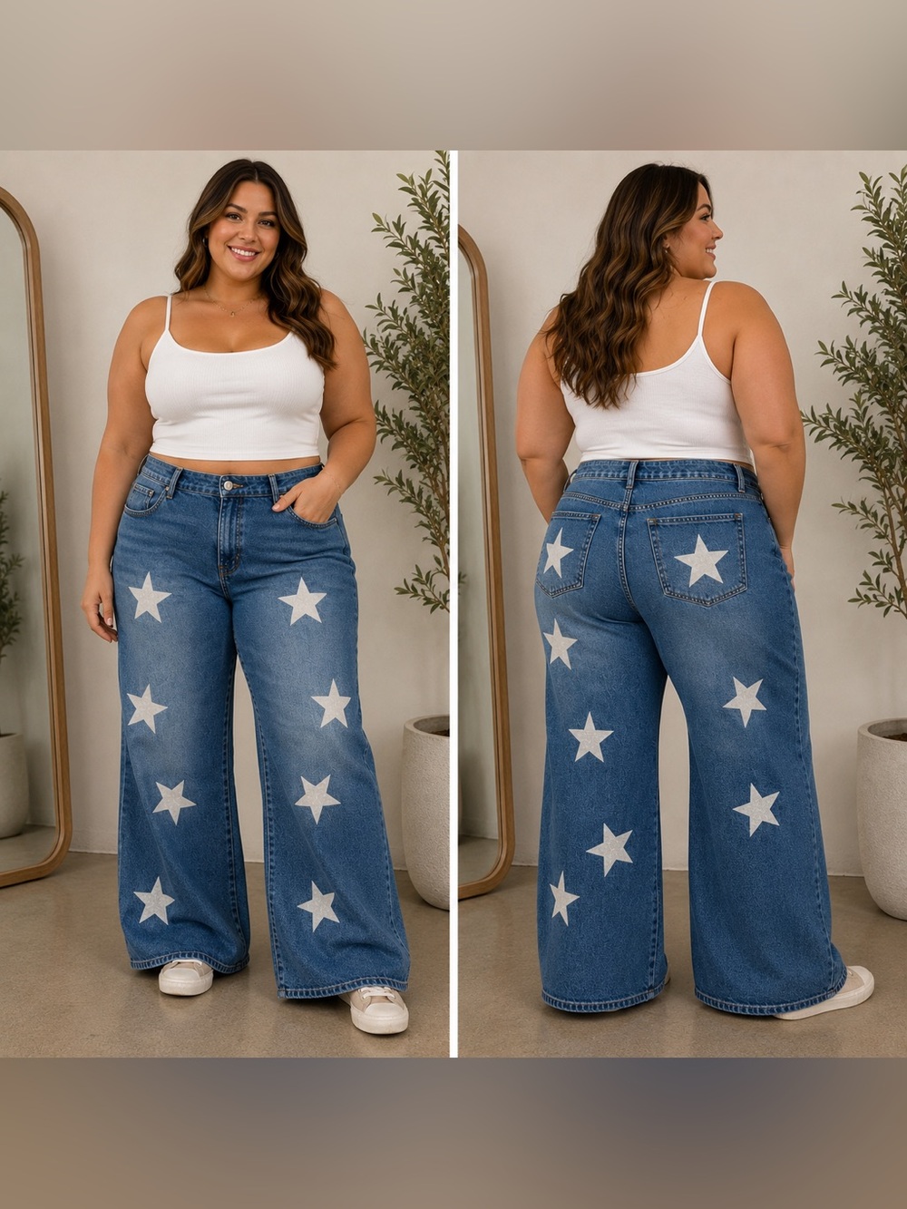 Fashion Nova Blue Star Flare Jeans